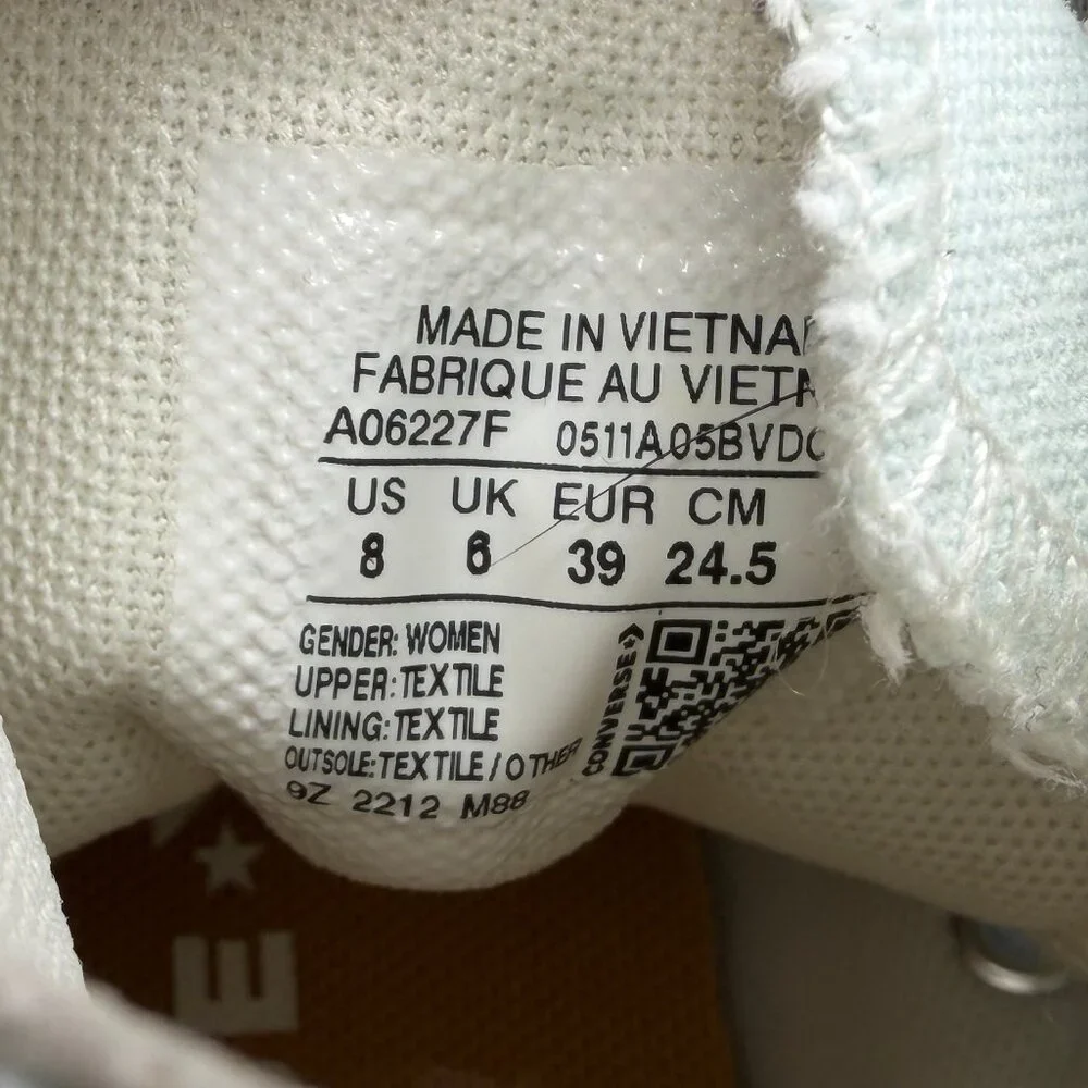 Converse Chuck Taylor‎ All Star High Sneakers Women's Size 8 Aqua Mist Canvas - Picture 12 of 12